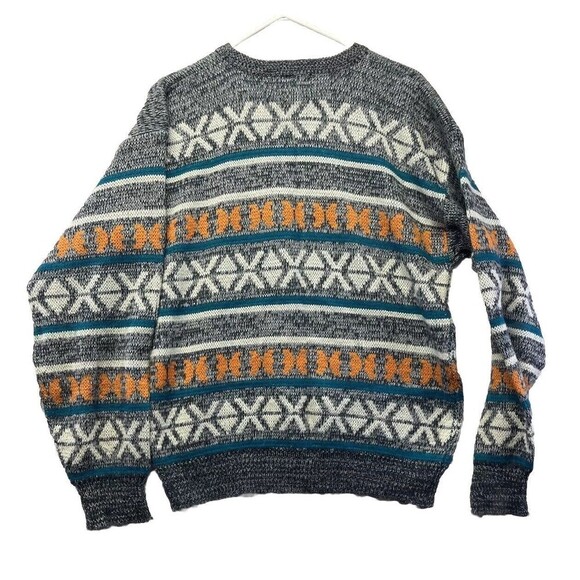 Vintage McGregor Men's Medium Acrylic Sweater Geometric Aztec EUC Blue - Picture 3 of 3